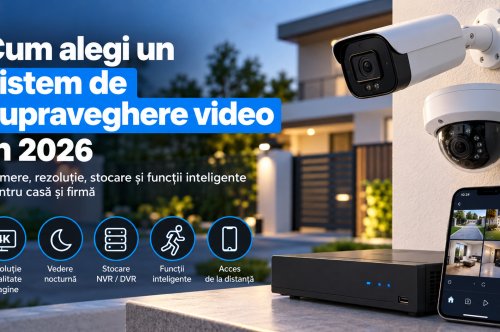 Cum alegi un sistem de supraveghere video în 2026: camere, rezoluție, stocare și funcții inteligente